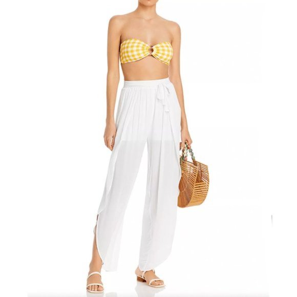 Aqua Other - NWT Bloomingdale's Aqua Brand Swim Petal Beach Swim Cover-Up Pants White Medium